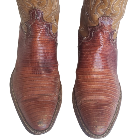 Justin Boots L 4520 Classic cowboy boots in tan and brown Women's Size 6.5 B. - Picture 3 of 14